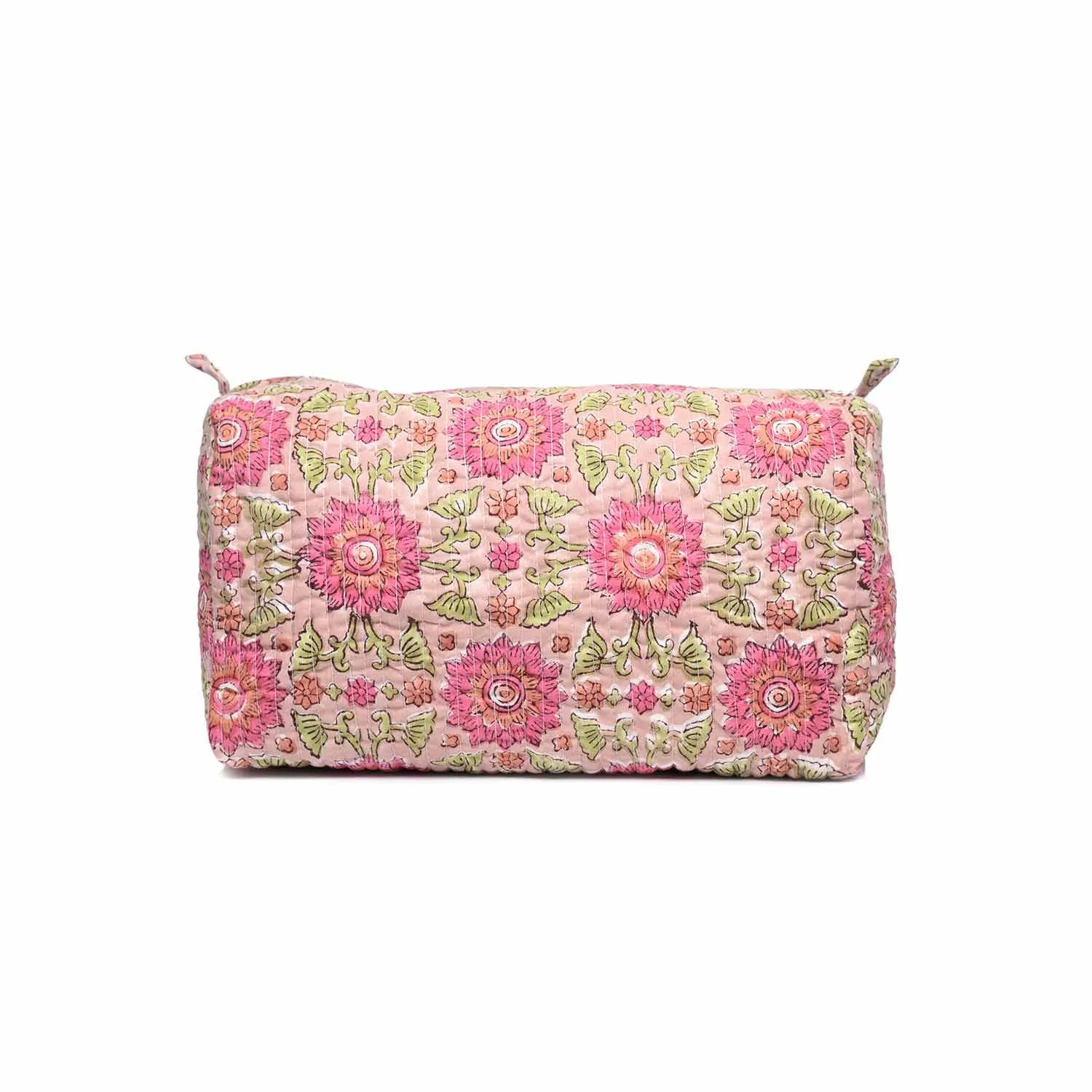 CALENDULA JAAL BLOCK PRINT QUILTED TOILETRY POUCH