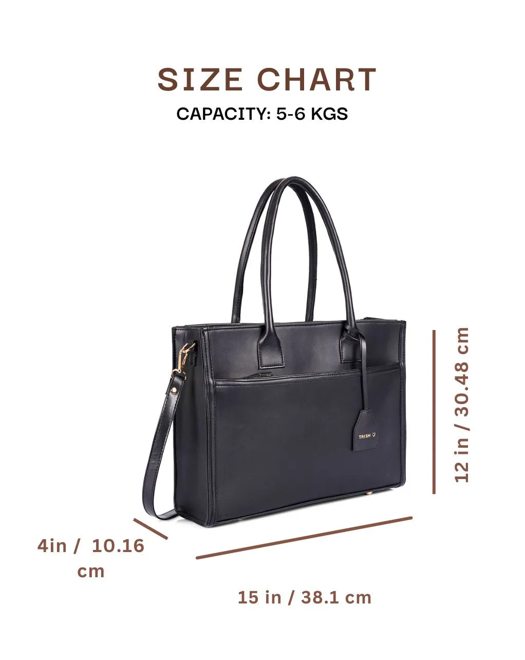 CANDICE LUXURY TOTE | ALL BLACK | MEDIUM