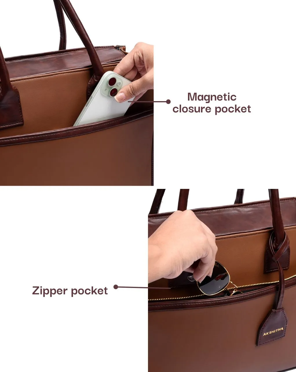 CANDICE LUXURY TOTE | TAN | MEDIUM
