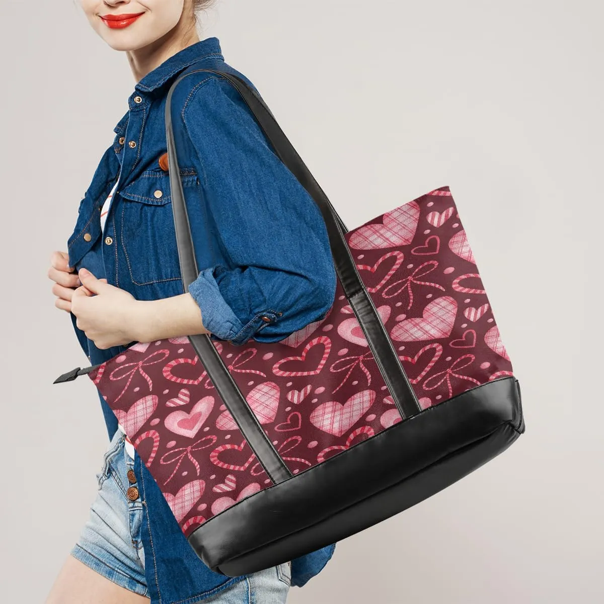 Canvas Laptop Tote Bag for Women Animal Tree Black 15.6 Inch Large Capacity Computer Bag