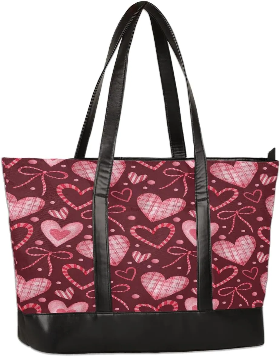 Canvas Laptop Tote Bag for Women Animal Tree Black 15.6 Inch Large Capacity Computer Bag