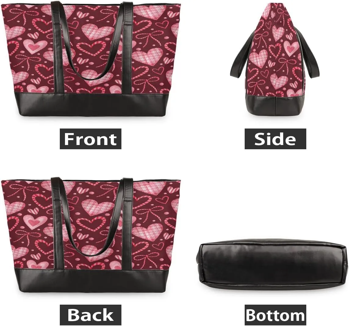Canvas Laptop Tote Bag for Women Animal Tree Black 15.6 Inch Large Capacity Computer Bag