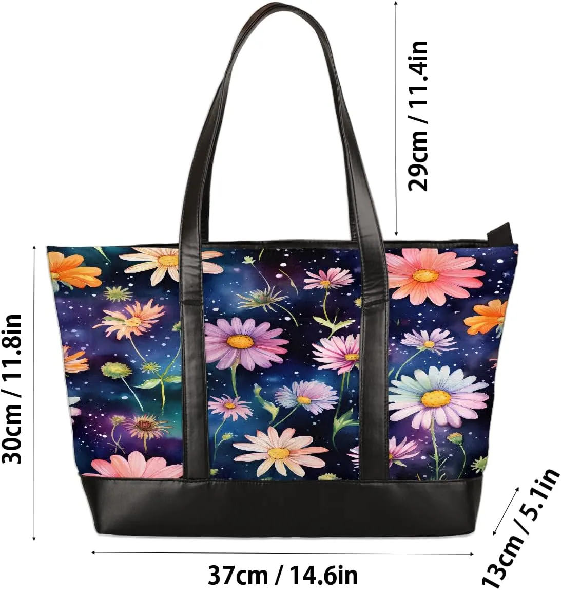 Canvas Laptop Tote Bag for Women Education Book Bookshelf Retro 15.6 Inch Large Capacity Computer Bag