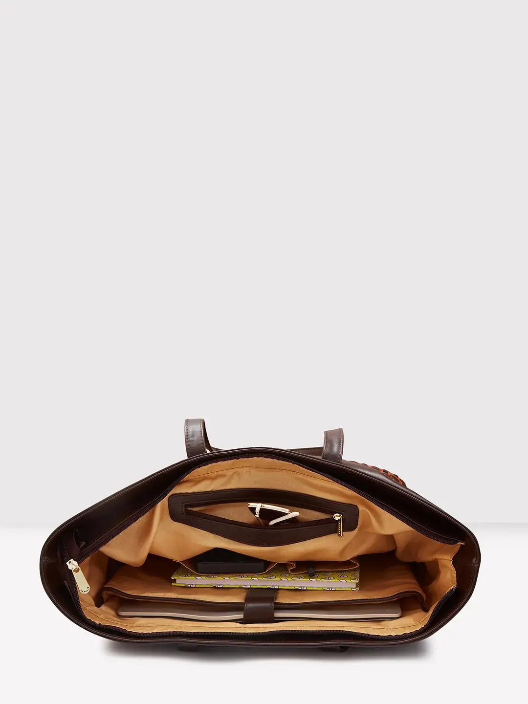 Caprese Zeta Large Chocolate Laptop Tote