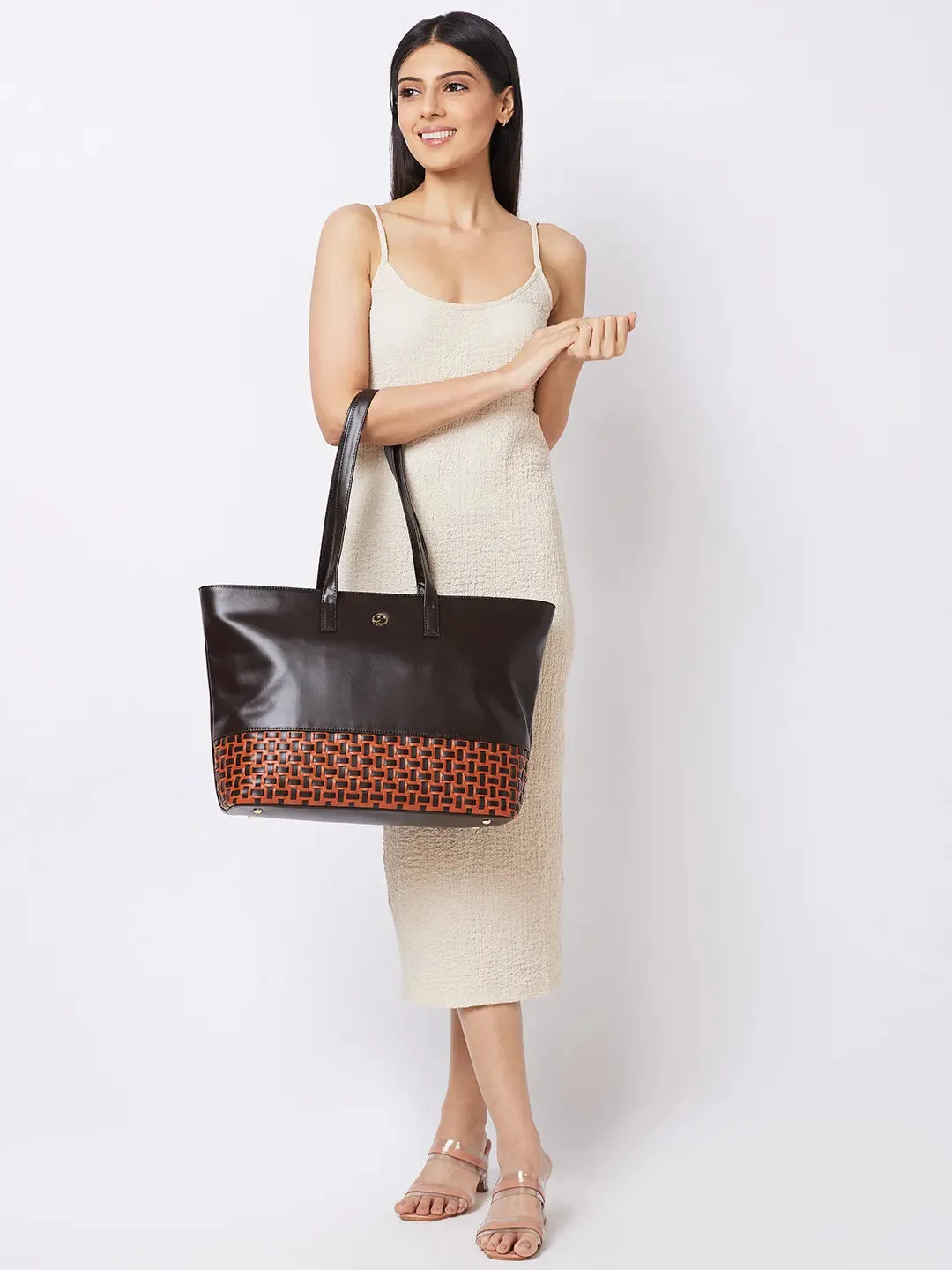 Caprese Zeta Large Chocolate Laptop Tote