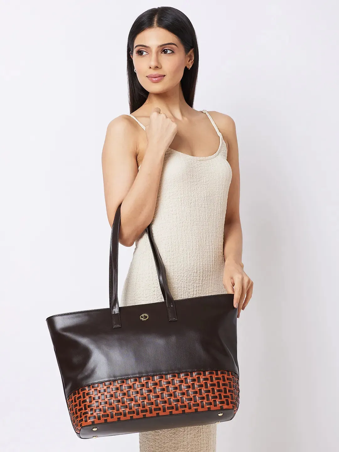 Caprese Zeta Large Chocolate Laptop Tote
