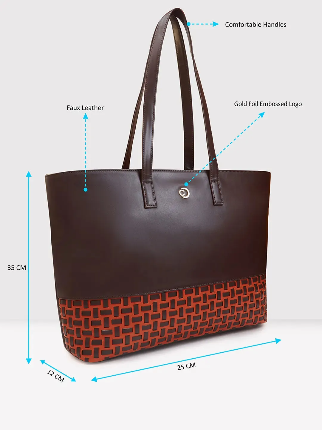 Caprese Zeta Large Chocolate Laptop Tote
