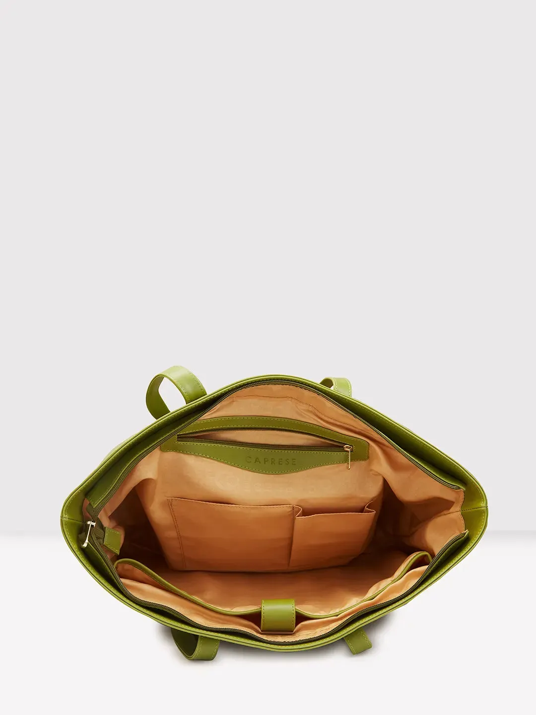 Caprese Zeta Large Olive Laptop Tote