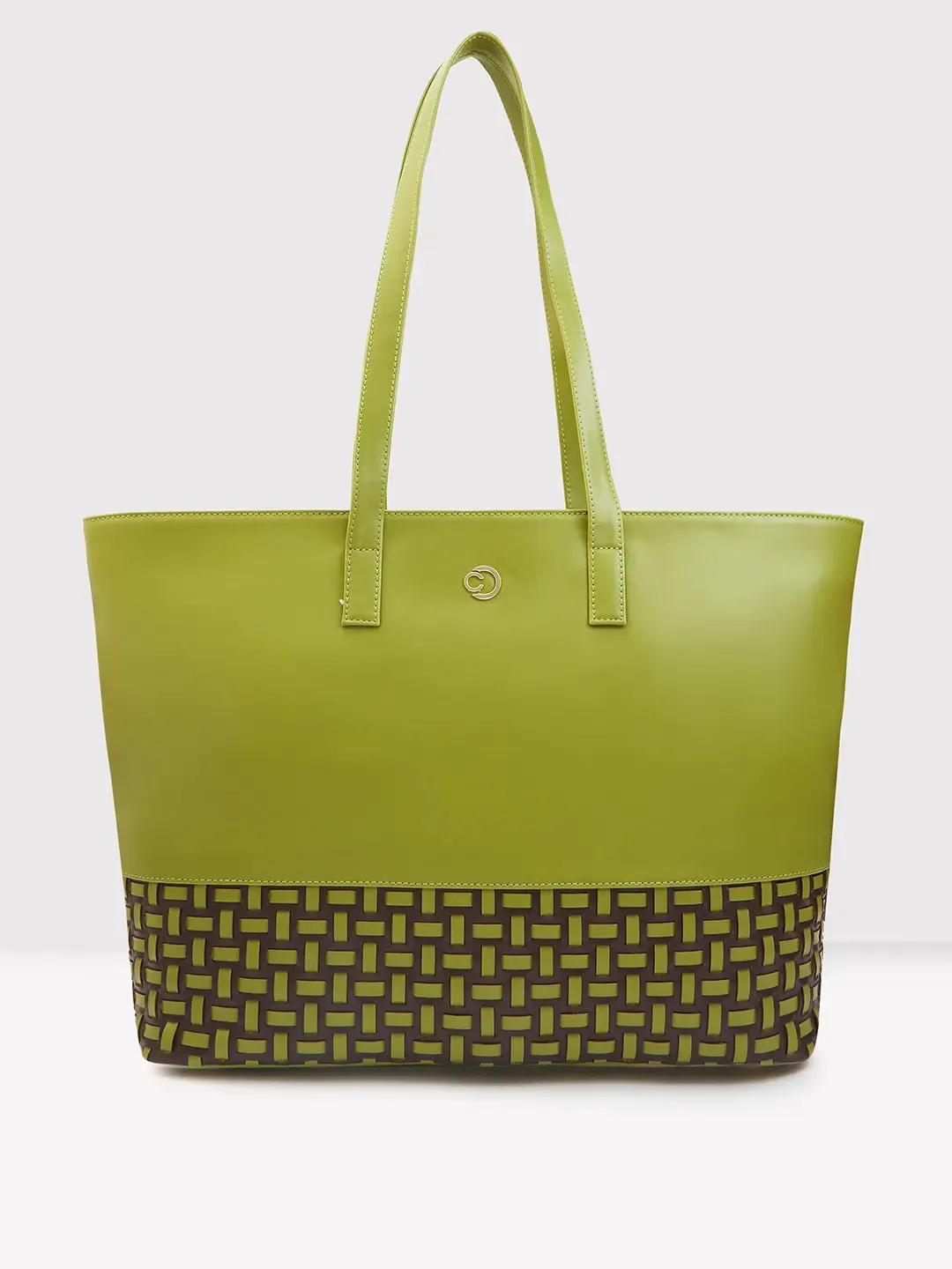 Caprese Zeta Large Olive Laptop Tote