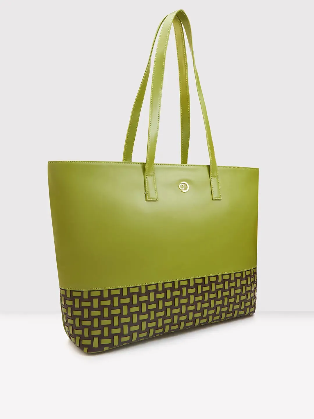 Caprese Zeta Large Olive Laptop Tote