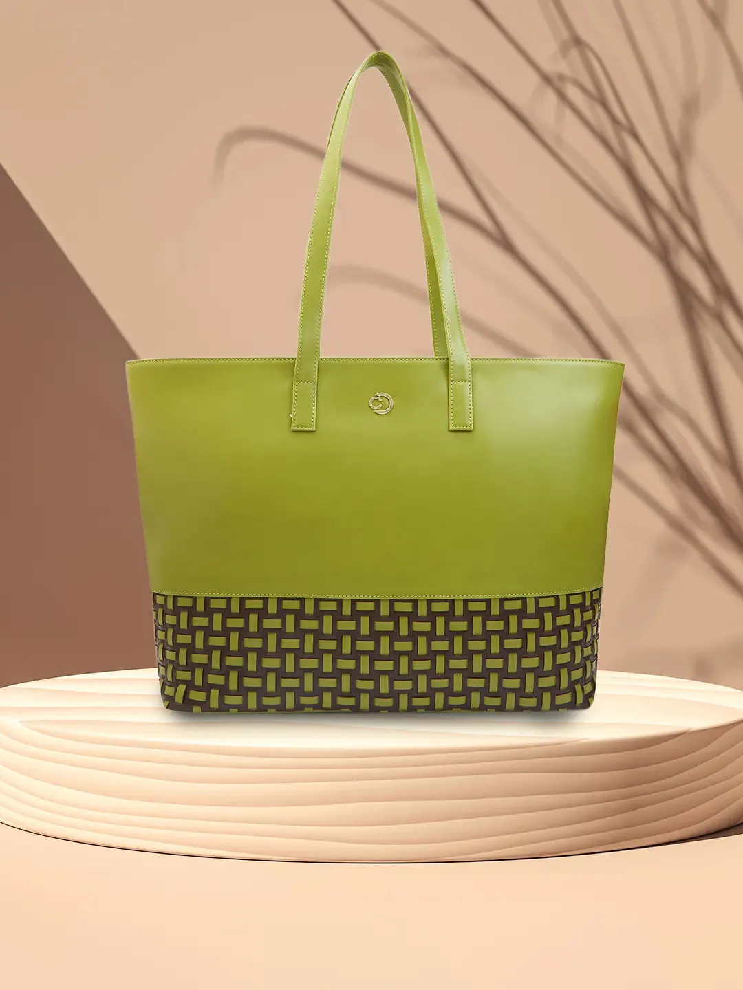 Caprese Zeta Large Olive Laptop Tote