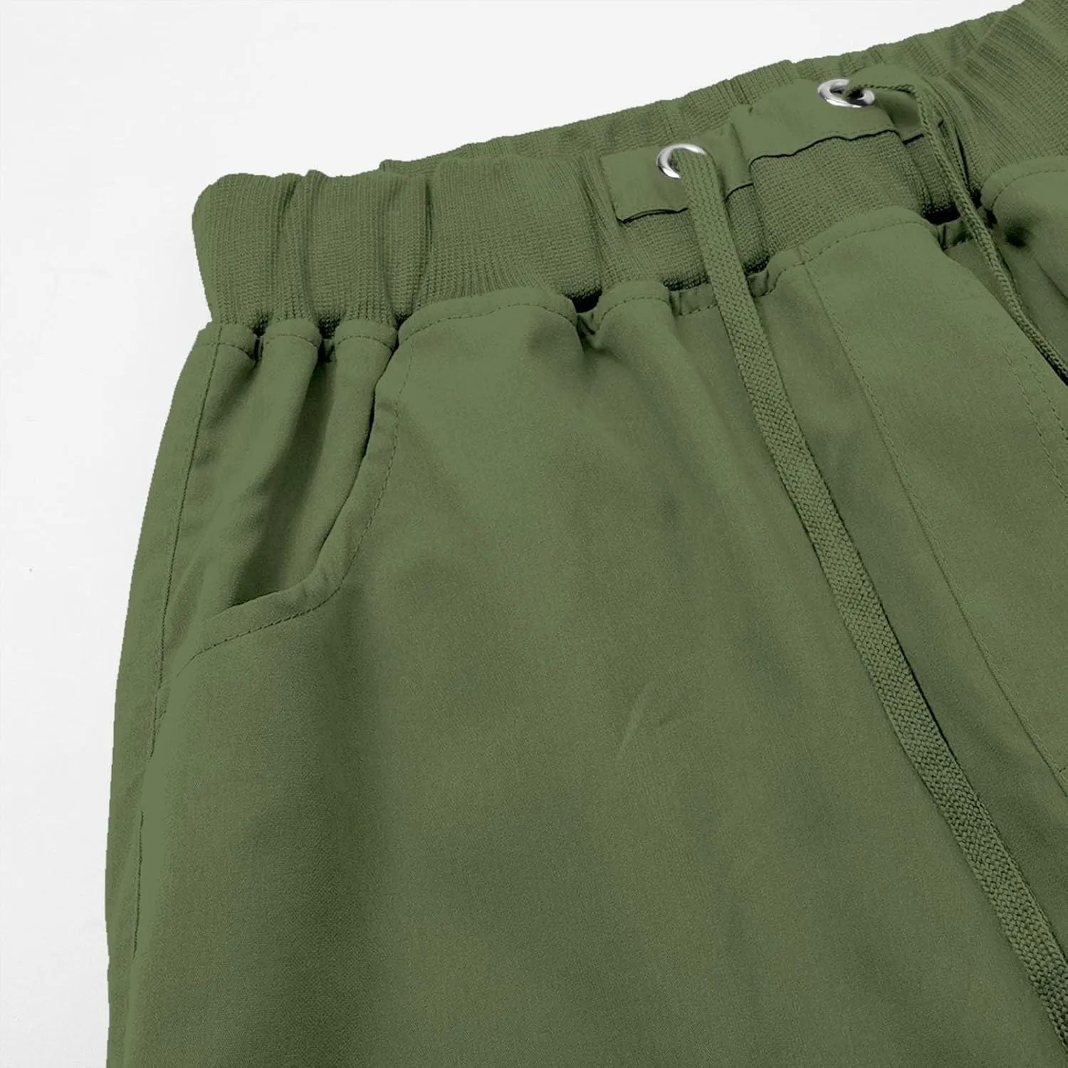 Cargo Capris for Women Summer Casual Drawstring Lightweight Outdoor Travel Hiking Cropped Pants with 6 Pockets