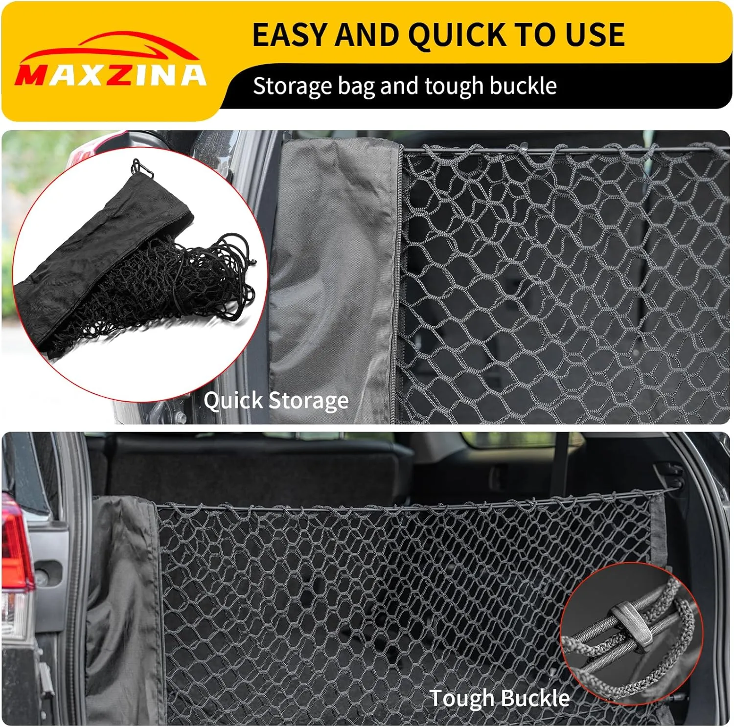 Cargo Net Compatible with 2013-2025 Nissan Pathfinder Truck Bed Cargo Net 3.05'×1.31' Double Layer Envelope Style Dense Mesh Trunk Organizer for 2024 Pathfinder Exterior Accessories