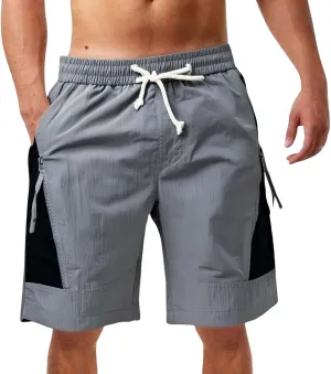 Cargo Shorts for Men Stretch Waist Casual Loose Drawstring Quick Dry Hiking Tactical Outdoor Work Shorts Summer 2025