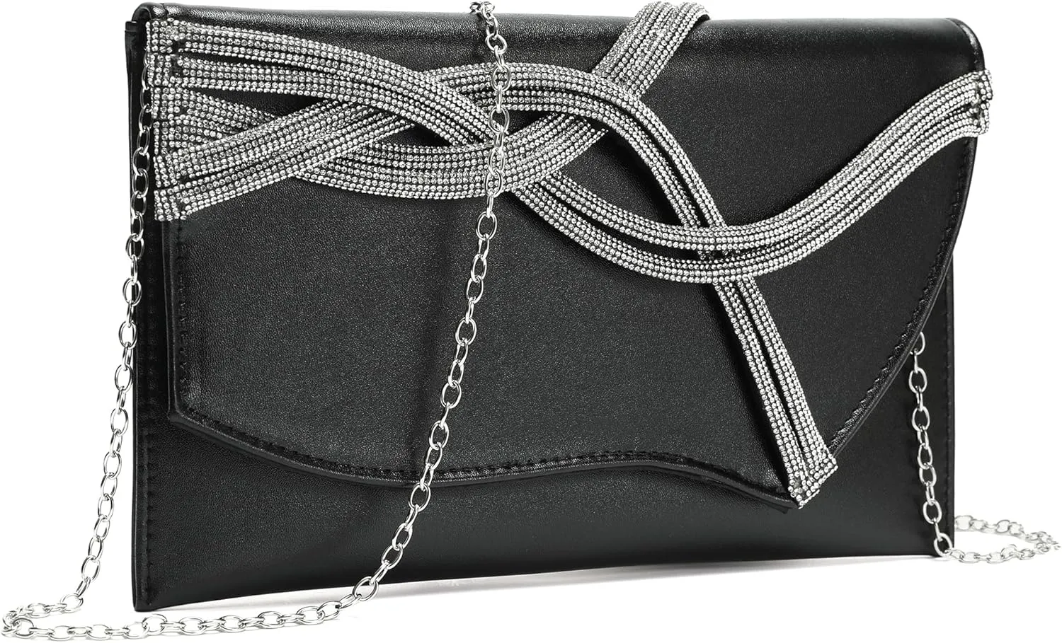 CARIEDO Women's Evening Bag Elegant Clutch Delicate PU Leather Flap Handbag Prom Wedding Party