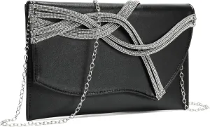 CARIEDO Women's Evening Bag Elegant Clutch Delicate PU Leather Flap Handbag Prom Wedding Party