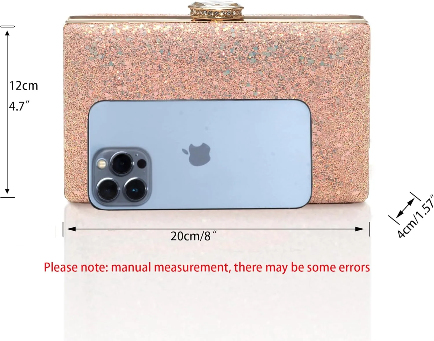 CARIEDO Women's Evening Bag Elegant Clutch Sophisticated Diamond Handbag Prom Wedding Party