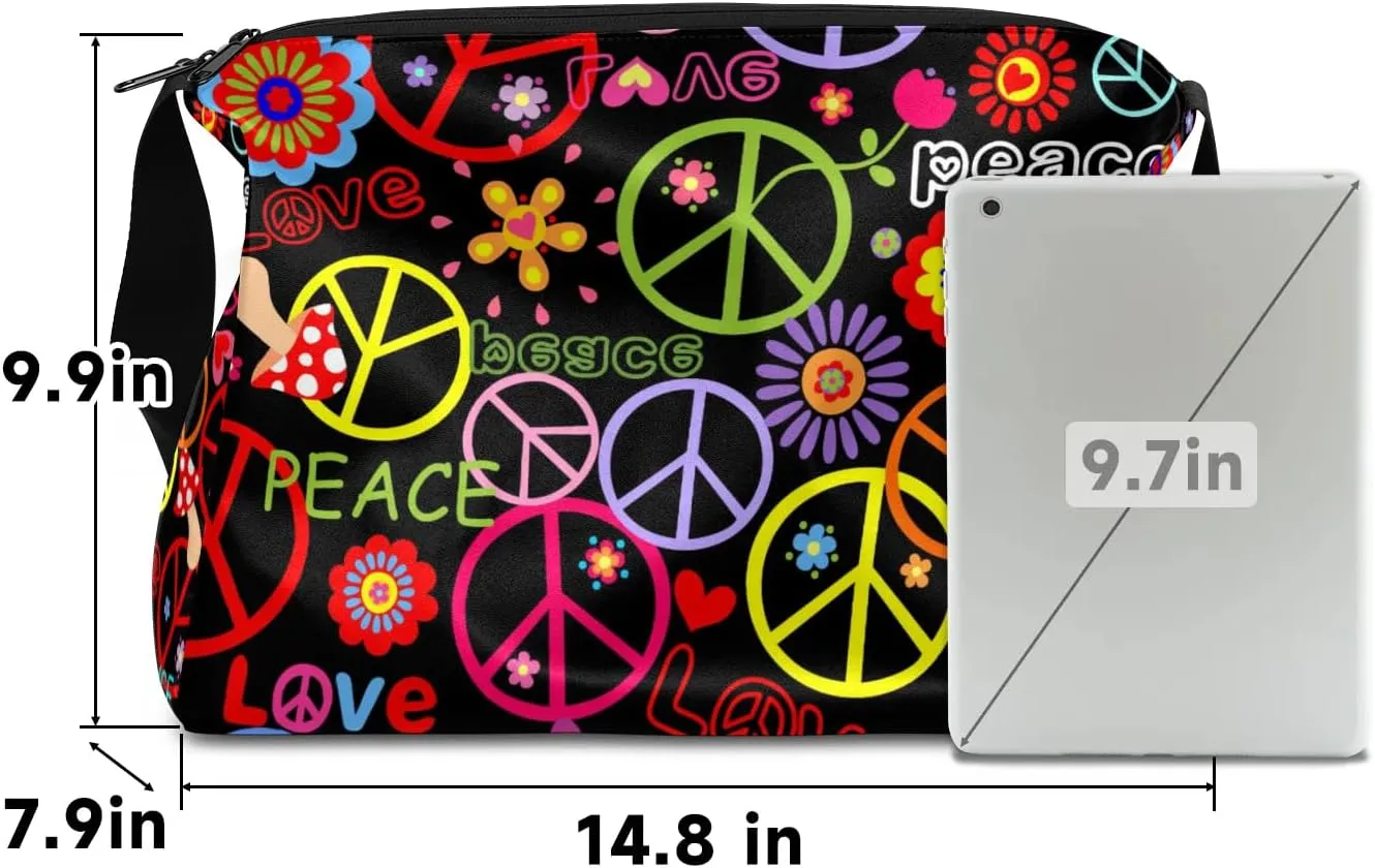 Cartoon Peace Prints Small Gym Bag for Men Women Workout Sport Duffle Bag Waterproof Weekender Overnight Bag Lightweight Carry on Tote Bag Crossbody Shoulder Travel Bag for Swim Yoge Dance