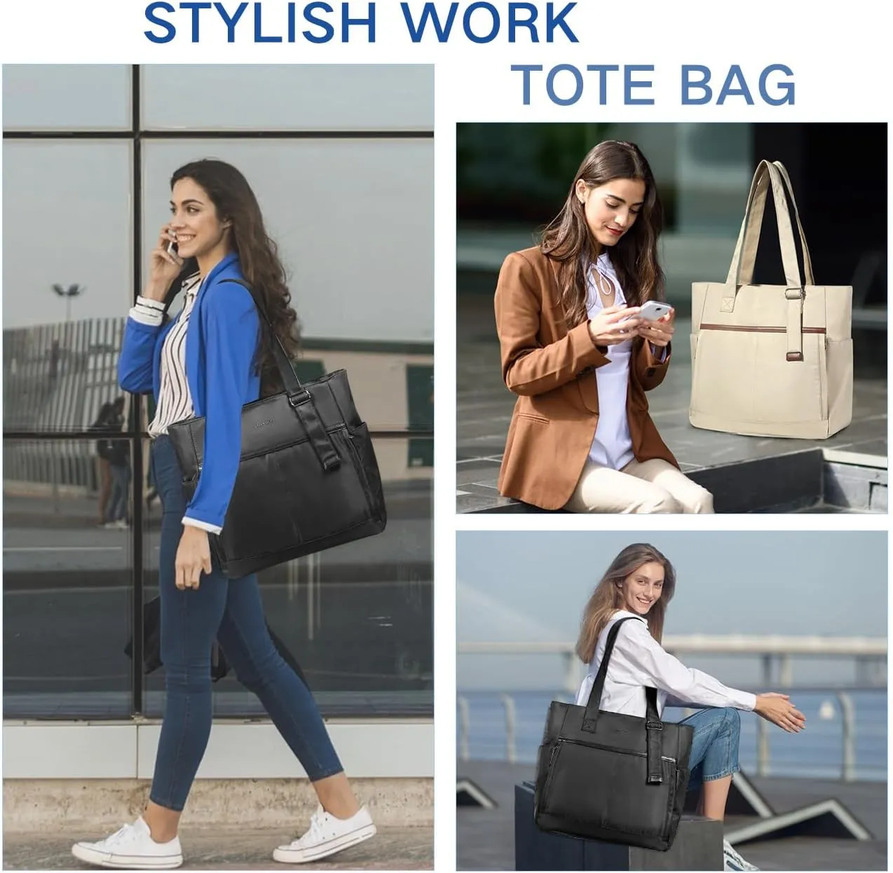 Chase Chic Laptop Bag for Women, Trendy Work Tote Bag Ladies 15.6 inch Computer Bag Fashion Business Handbag for Travel