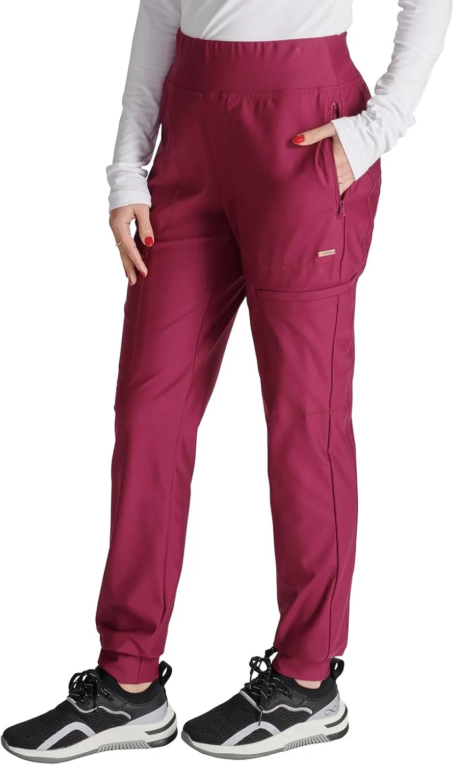 Cherokee Scrubs for Women Pant with Mid Rise Tapered Leg Drawstring Moisture Wicking Easy Care & 360° Stretch Fabric - CK092