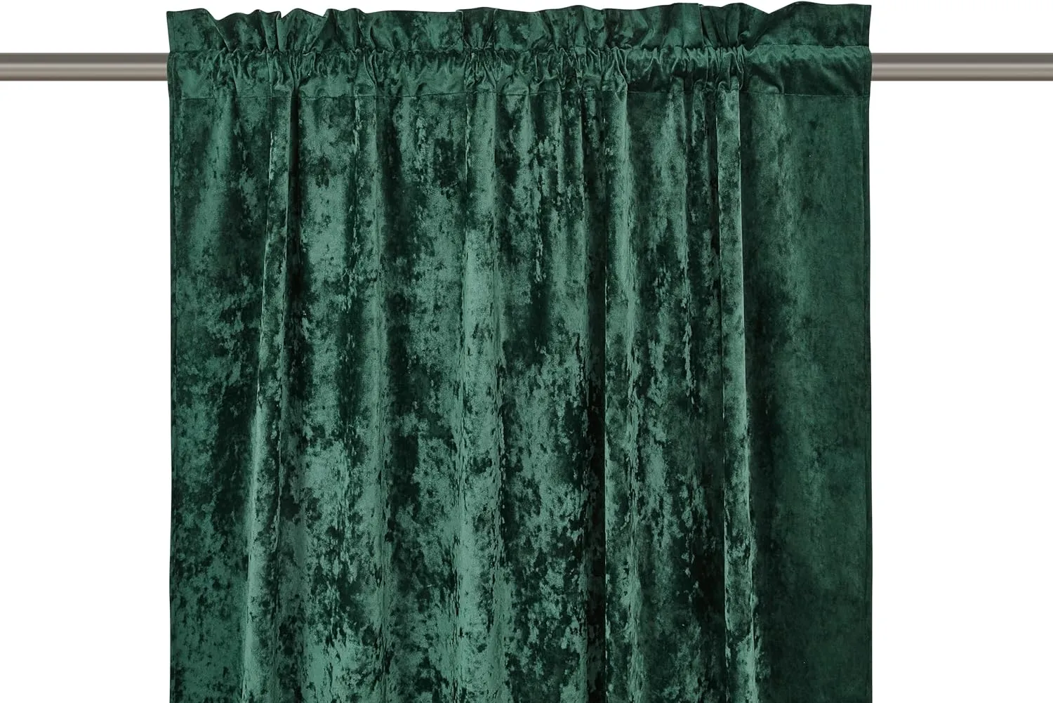Chezmoi Collection Lux Forest Green Crushed Velvet Curtains 2 Panel Set - 72 inches Long Room Darkening Luxury Distressed Velvet Rod Pocket Window Drapes for Living Room Bedroom 50" W x 72" L