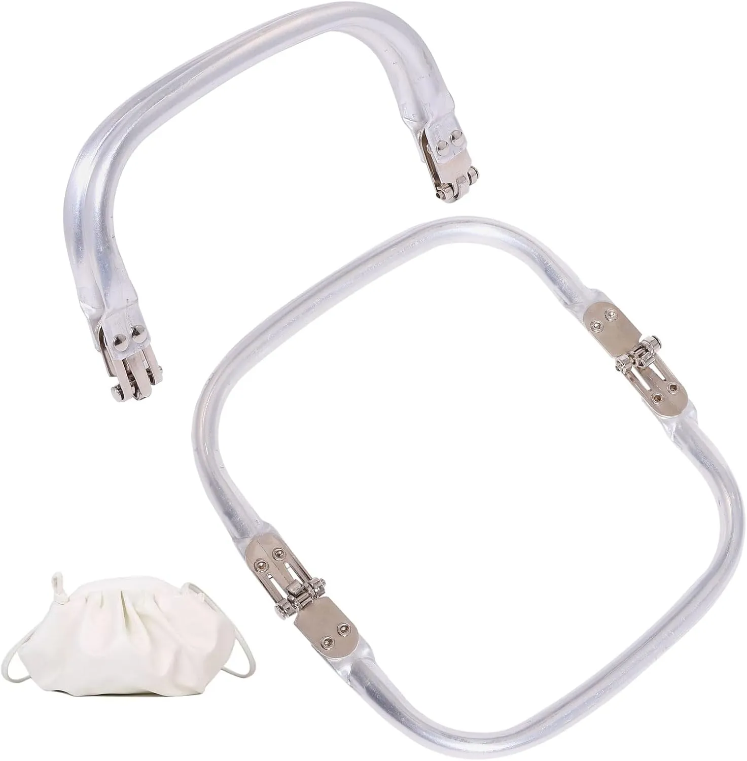 CHGCRAFT 2Pcs Purse Clasp Frame Kiss Locks Frame Replacements Handles Frame for Purse Making Cloud Bag Handbag Making Sewing Bag Clutch Crafts DIY Projects,16.5x9.2x2.05cm