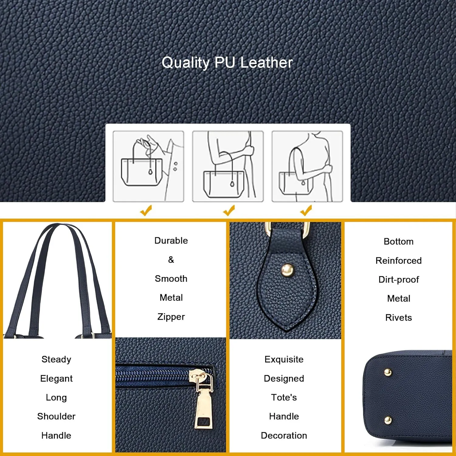 CHICAROUSAL Tote Bag for Women Large Handbags and Purses for Women PU Leather Womens Shoulder Bags