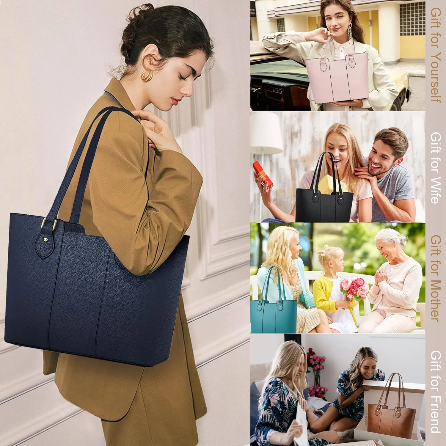CHICAROUSAL Tote Bag for Women Large Handbags and Purses for Women PU Leather Womens Shoulder Bags