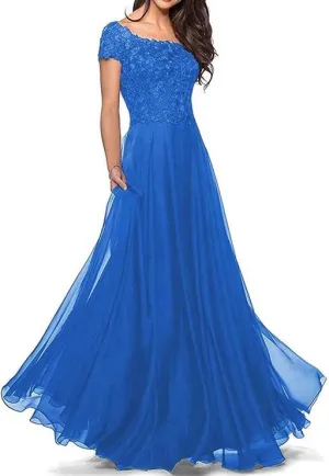 Chiffon Mother of The Bride Dresses Lace Appliques Prom Dresses 2025 A Line Elegant Formal Evening Gowns ACE165