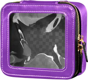 CHIFIGNO Dark Orchid Cosmetic Bag for Travel, Women's Cosmetic Bag, Make Up Travel Bag Organizer
