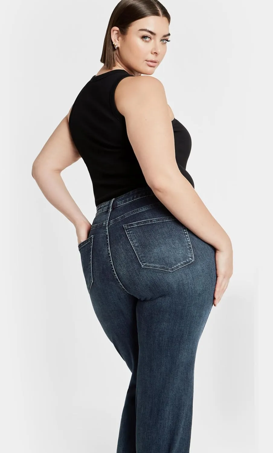 City Chic Women's Plus Size Harley Ivy Straight Jean