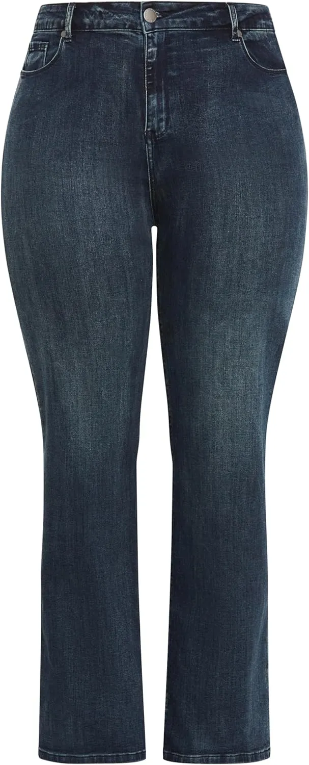 City Chic Women's Plus Size Harley Ivy Straight Jean