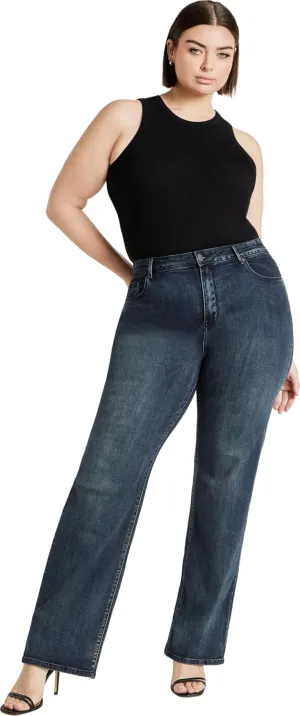 City Chic Women's Plus Size Harley Ivy Straight Jean