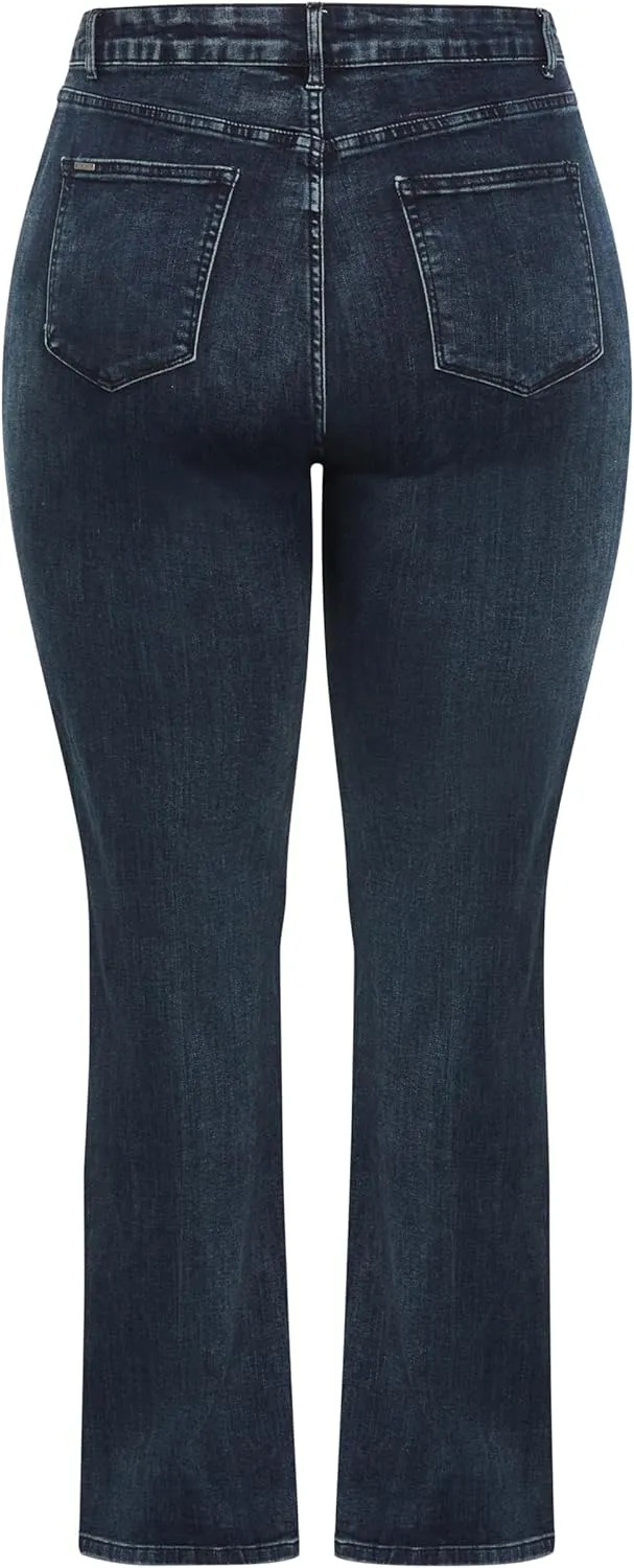 City Chic Women's Plus Size Harley Ivy Straight Jean