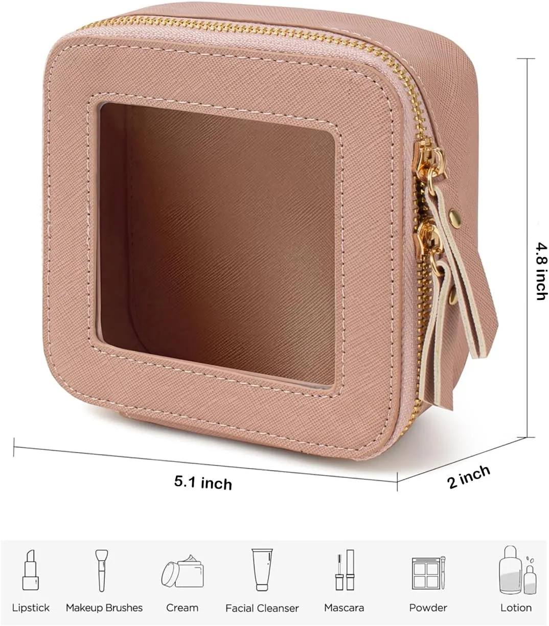 Clear Makeup Bag, Small Makeup Bag TSA Approved Toiletry Bag Cosmetic Travel Bag Cute Makeup Bag Organizer Makeup Case Pouch Car Essentials for Women Men