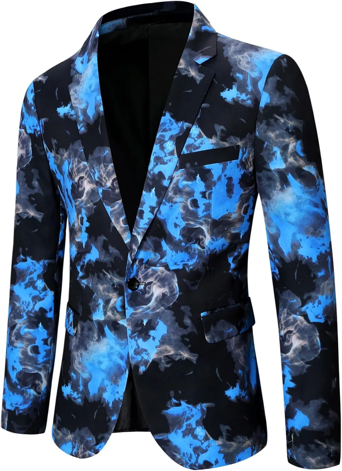 Cloudstyle Mens 2 Piece Print Suit Floral Party Dress Jacket Slim 2 Button Blazer Pants