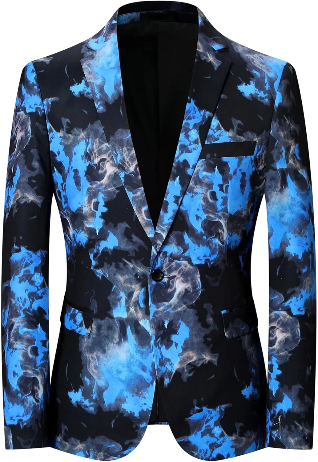 Cloudstyle Mens 2 Piece Print Suit Floral Party Dress Jacket Slim 2 Button Blazer Pants