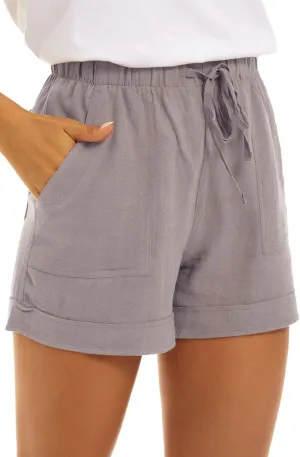 CNFUFEN Summer Lounge Shorts for Women Fashion Linen Wide Leg Flowy Comfy Pants