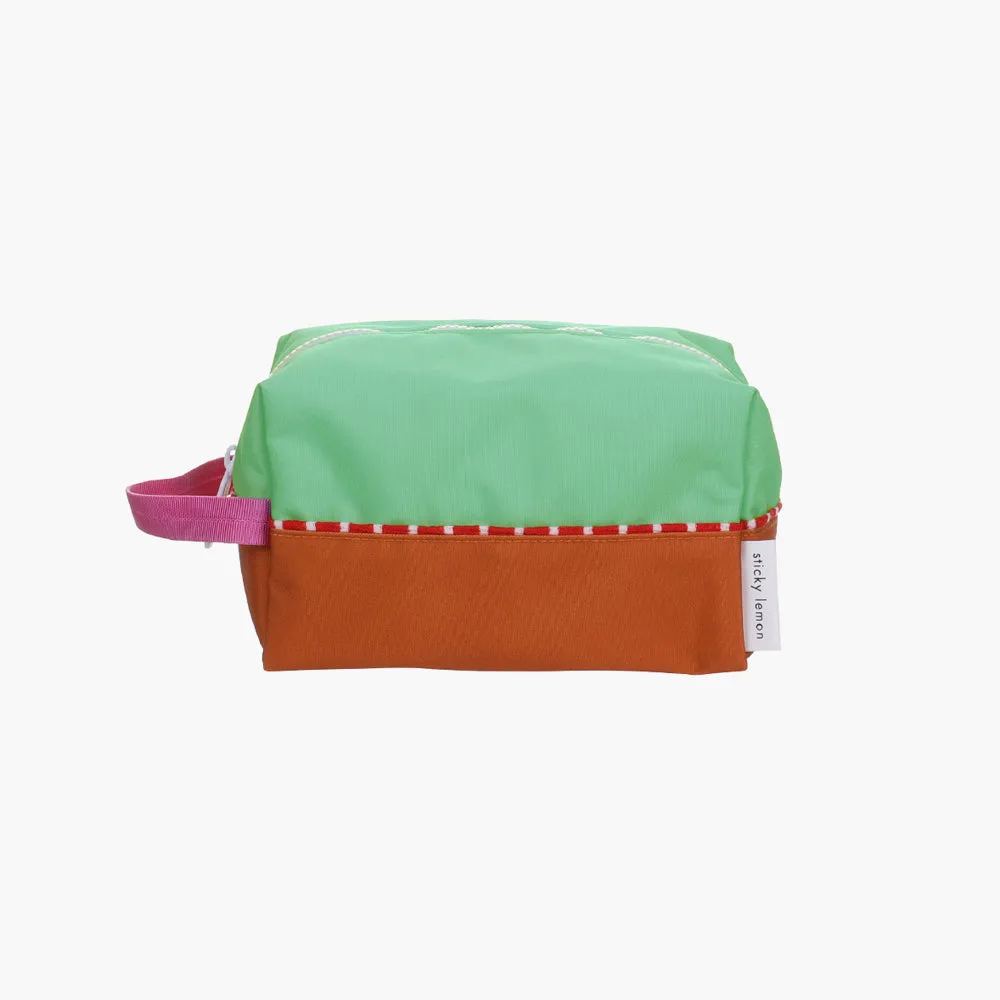 Color Block Toiletry Bag - Mint   Orange