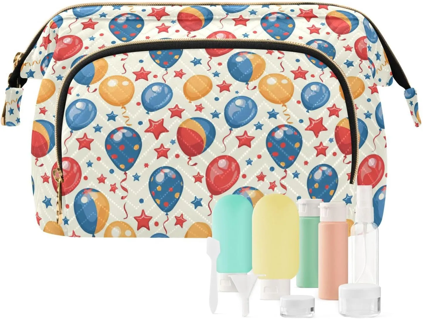 Color Cartoon Hot Air Balloon Cosmetic Bag Waterproof Travel Bags For Women Makeup Period Bag for Toiletry Travel Kit Organizer