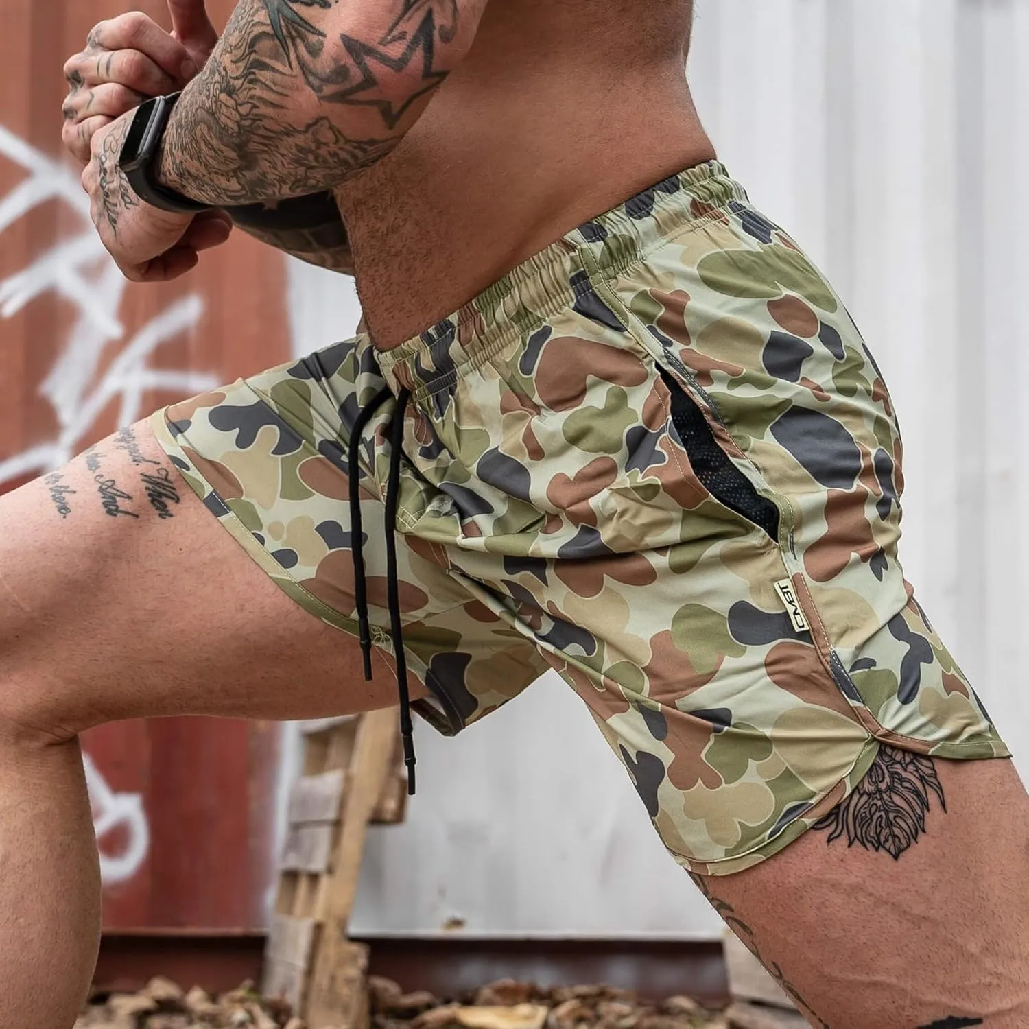 Combat Iron Men’s Tactical Athletic Running Shorts | 5.5” Inseam | Lightweight Full Flex Material | 2 Front Mesh Pockets