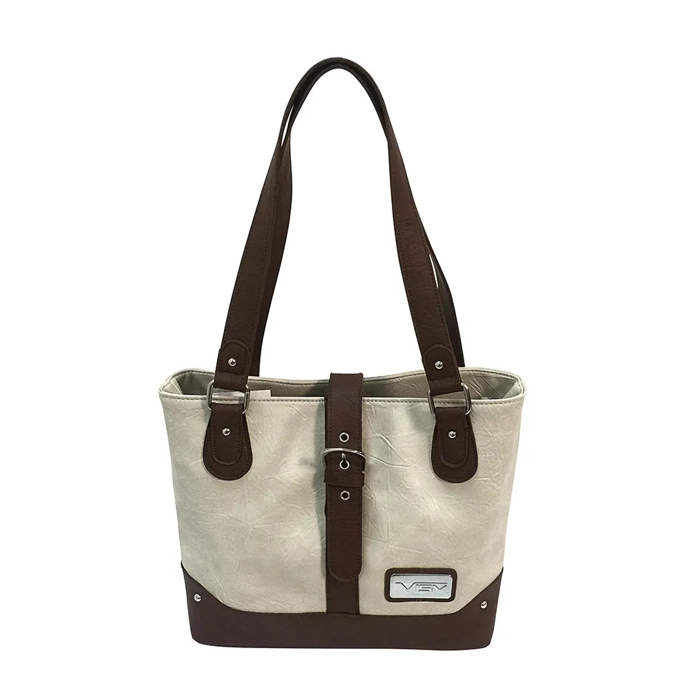 Concealed Carry Shldr Bag-off Wht-brgundy