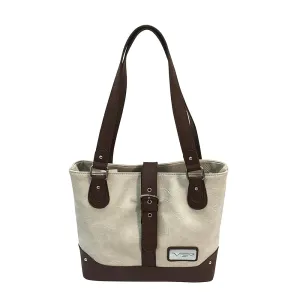 Concealed Carry Shldr Bag-off Wht-brgundy