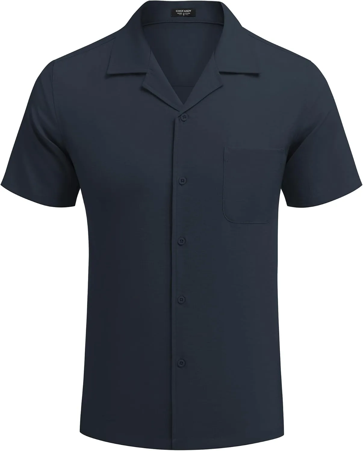 COOFANDY Men's Casual Button Down Shirts Short Sleeve Summer Cuban Vacation Beach Shirts