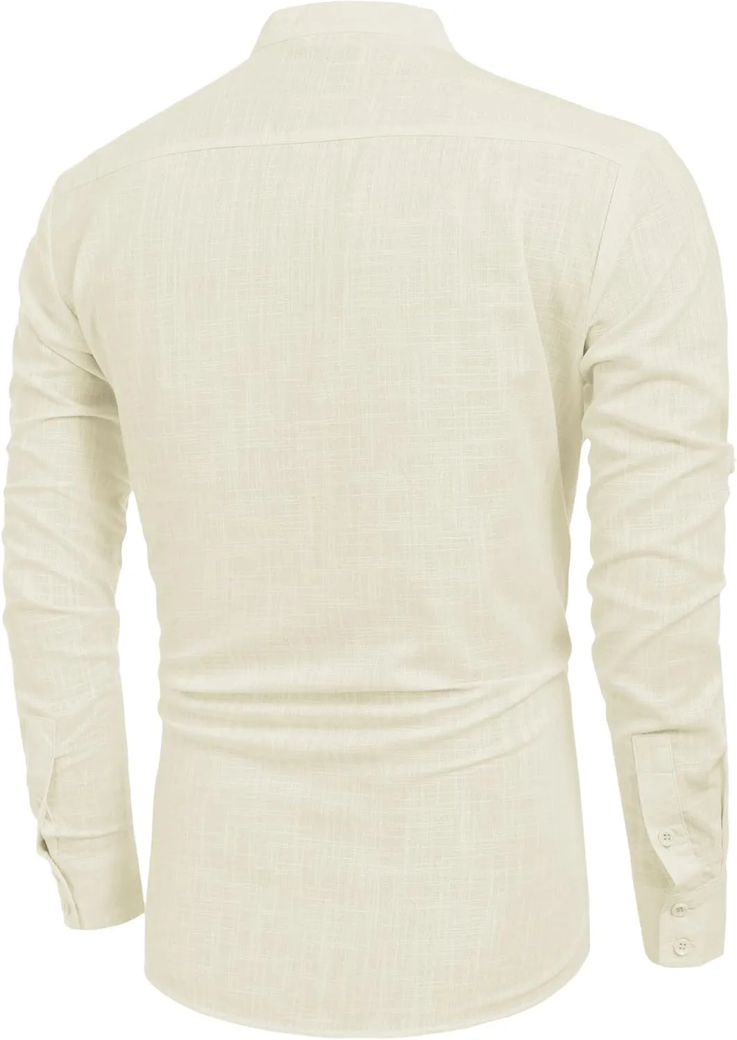 COOFANDY Men's Cotton Linen Henley T-Shirts Long Sleeve Hippie Casual Beach T-Shirts
