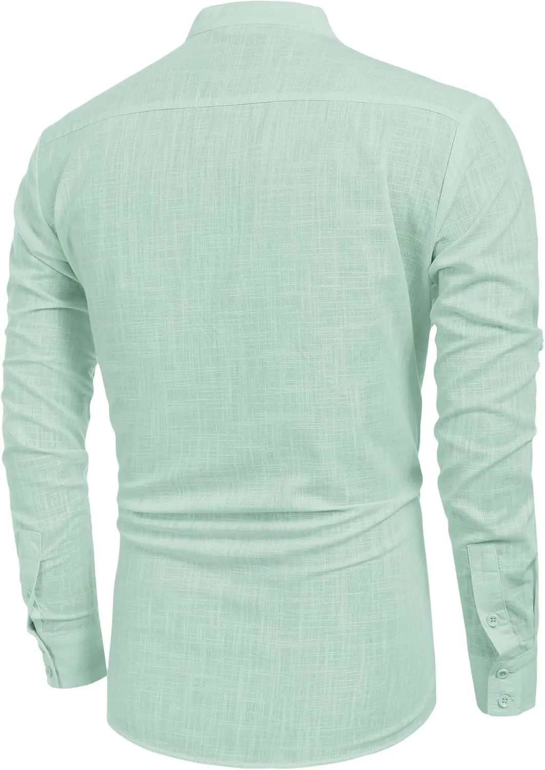COOFANDY Men's Cotton Linen Henley T-Shirts Long Sleeve Hippie Casual Beach T-Shirts