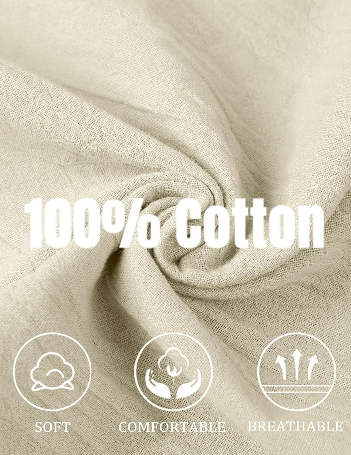 COOFANDY Men's Cotton Linen Pants Casual Harem Pants Elastic Waist Beach Boho Yoga Trousers