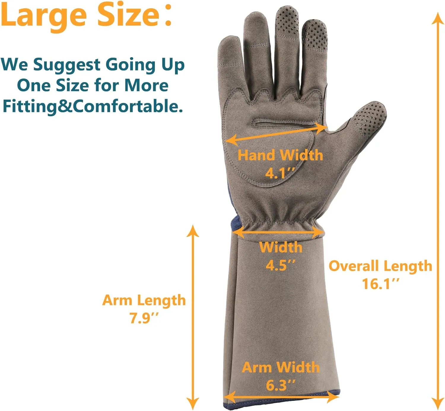COOLJOB Thorn Proof Rose Pruning Garden Gloves for Men, Long Sleeve Padded Yard Work for Bush, Blackberry, Cactus, Heavy Duty/Puncture Resistant/Machine Washable, Large, Navy