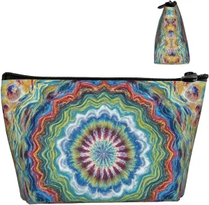 Cosmetic Bag Portable Makeup Bag Tie Dye Toiletry Bag Large Capacity Zipper Pouch Waterproof Toiletry Pouch Makeup Organizer Case for Women Men