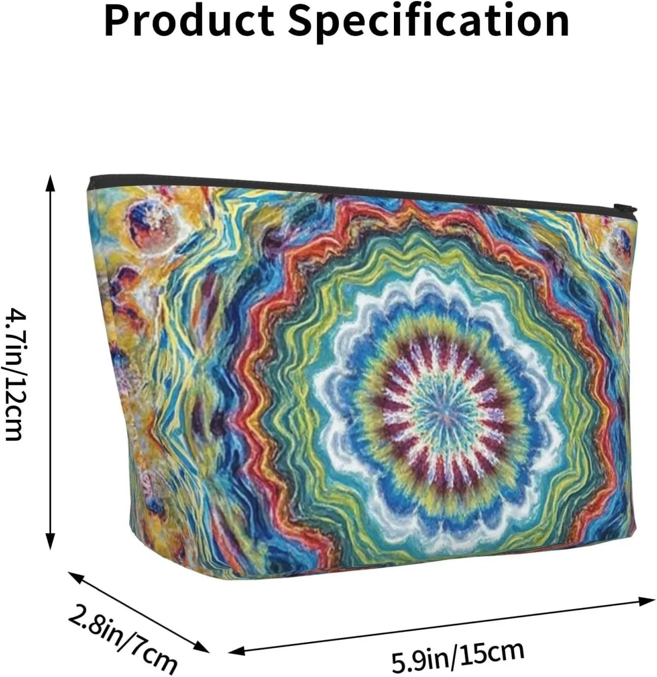 Cosmetic Bag Portable Makeup Bag Tie Dye Toiletry Bag Large Capacity Zipper Pouch Waterproof Toiletry Pouch Makeup Organizer Case for Women Men